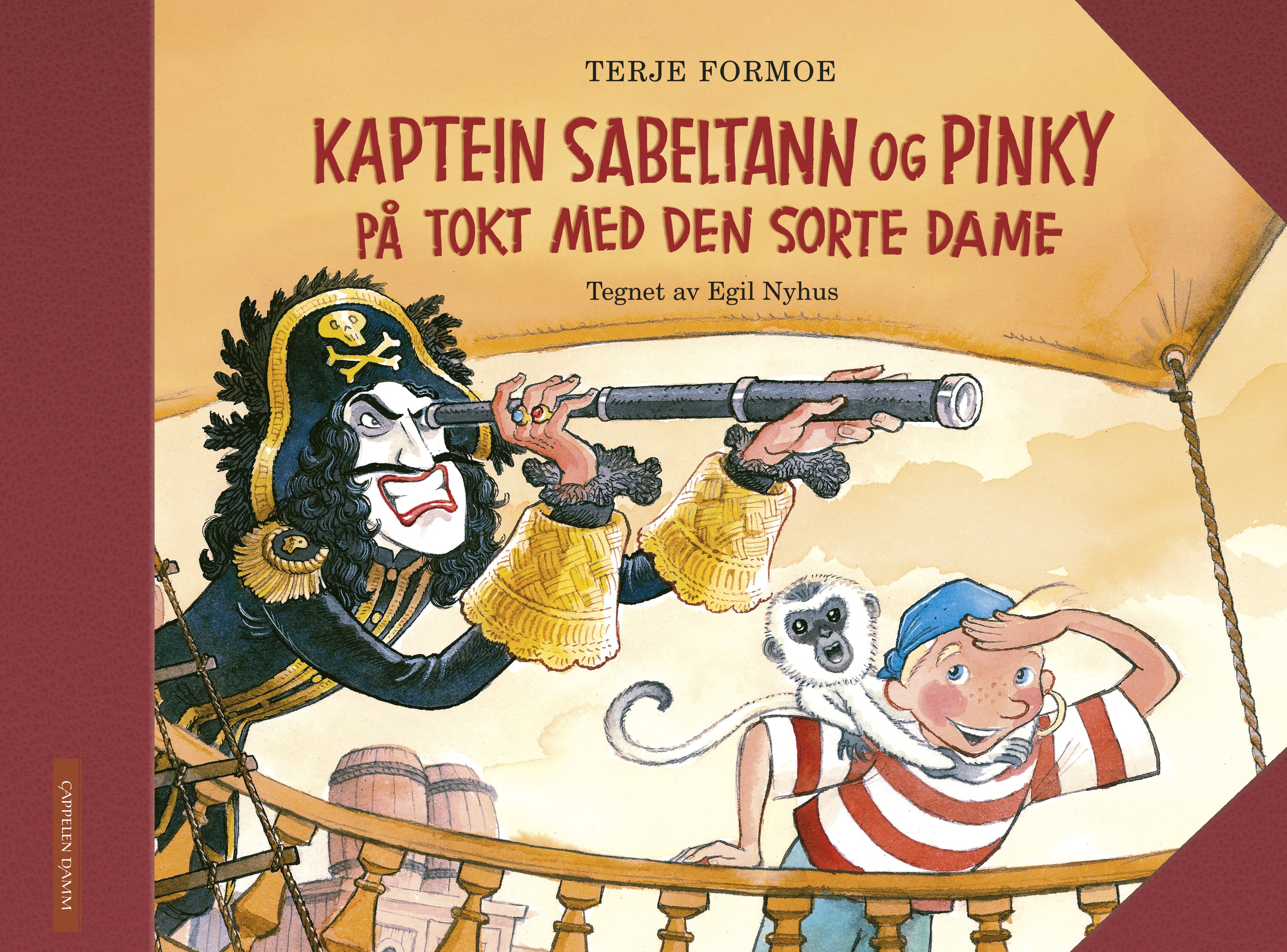 Omslag Kaptein Sabeltann og Pinky på tokt med den sorte dame av Terje Formoe og Egil Nyhus (Innbundet)
