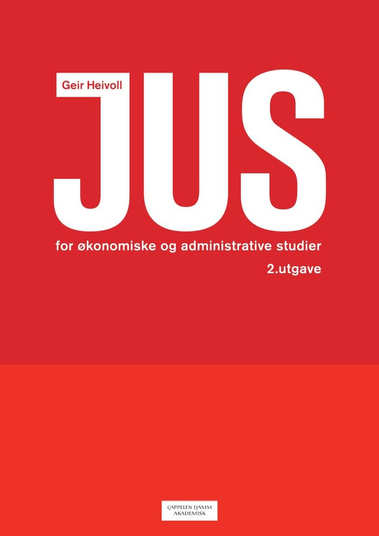 Omslag Jus for økonomiske og administrative studier av Geir Heivoll (Ebok)