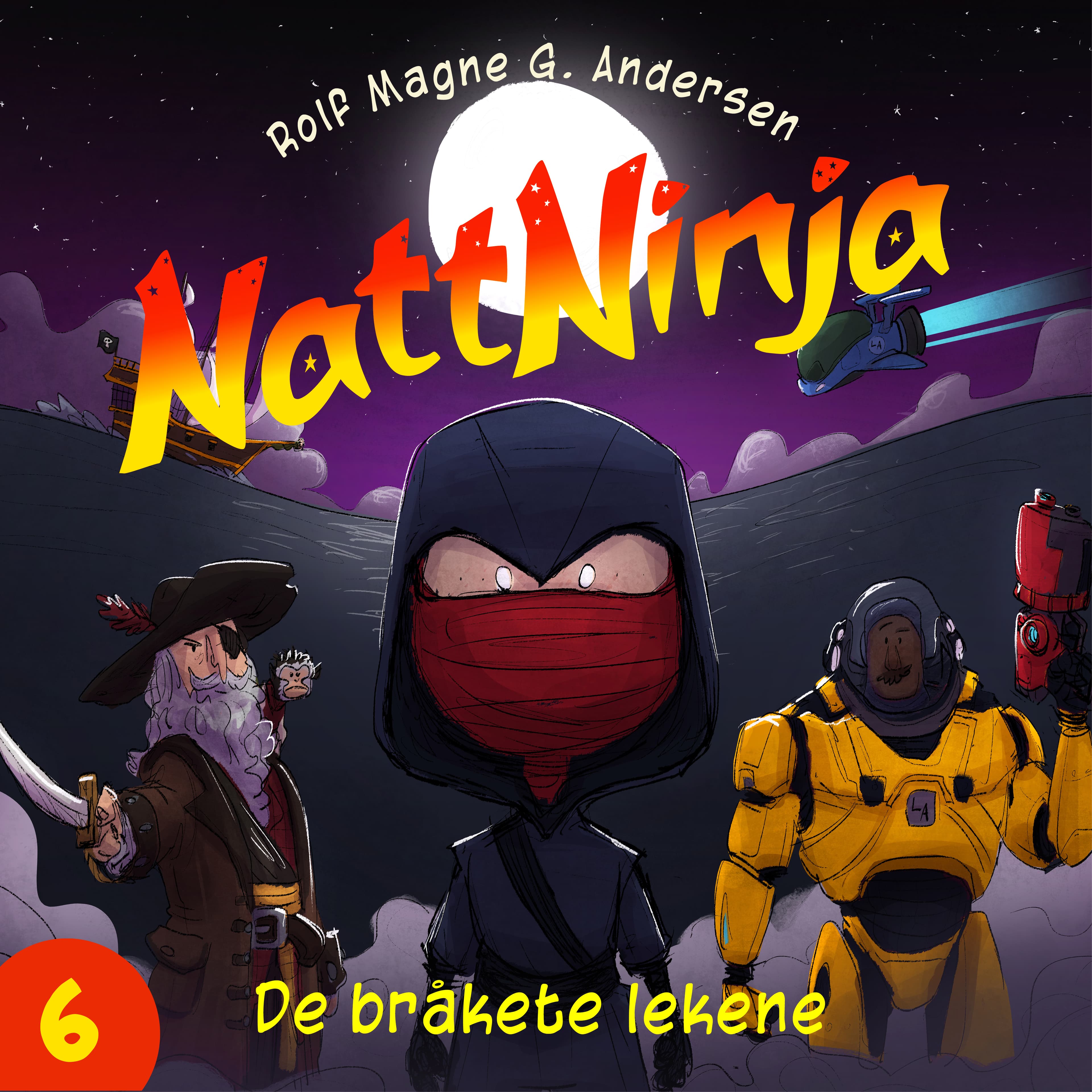 Omslag Nattninja - De Bråkete Lekene av Rolf Magne G. Andersen (Lydbok)
