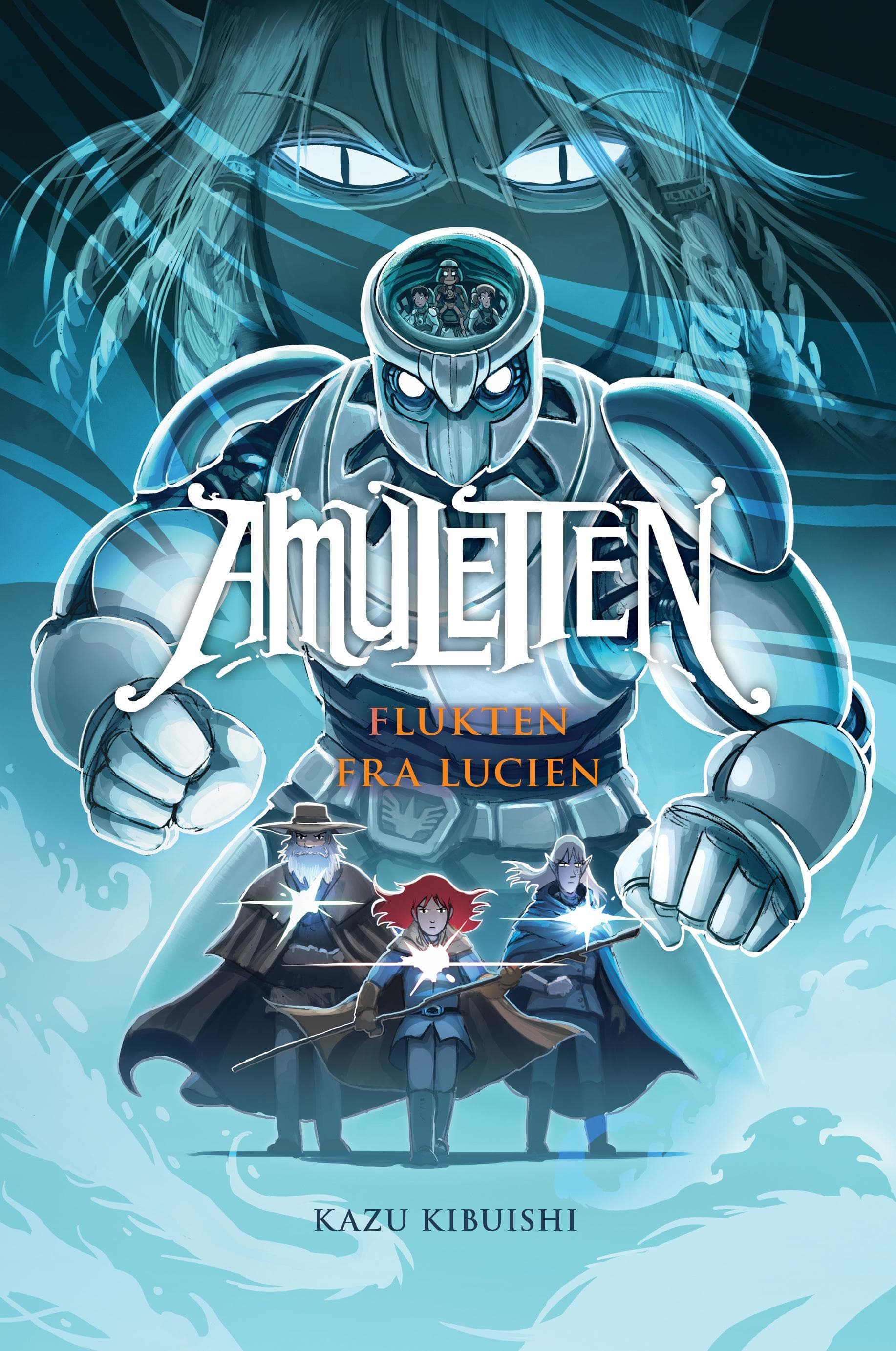 Omslag Amuletten 6: Flukten fra Lucien av Kazu Kibuishi (Innbundet)