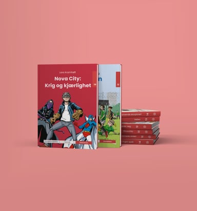 Omslag av "Rød pakke Leseunivers fra Cappelen Damm"