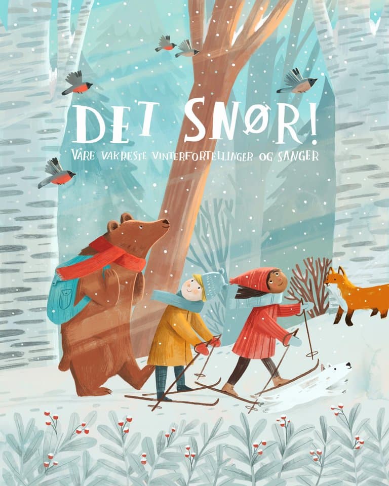 Omslag Det snør! av Beskow, Bringsværd, Hagen, Lindgren, Njie, Unger, Vidnes-Kopperud m.fl. (Innbundet)