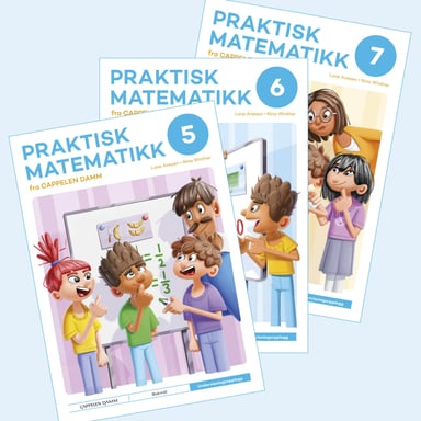 Omslag av "Praktisk matematikk 5, 6 og 7 fra Cappelen Damm Undervisningsopplegg"