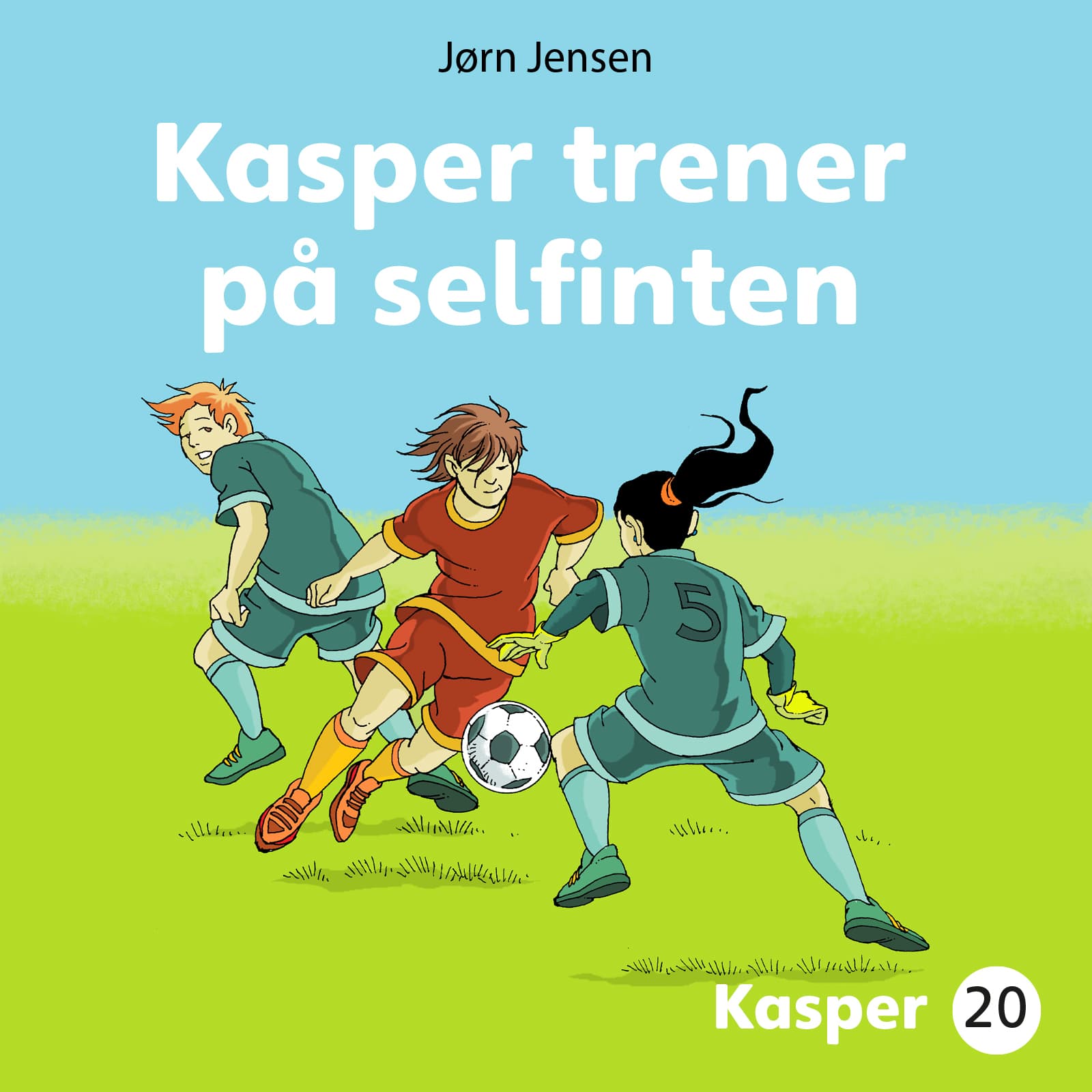 Omslag Kasper trener på selfinten av Jørn Jensen (Lydbok)