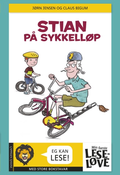 Omslag av "Min første leseløve - Stian på sykkelløp"