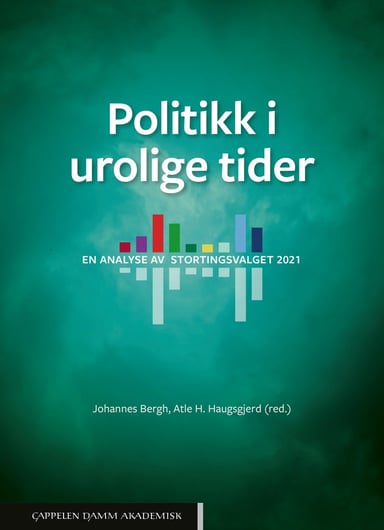 Omslag av "Politikk i urolige tider. En analyse av stortingsvalget 2021"