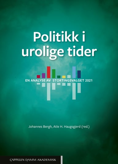 Omslag av "Politikk i urolige tider. En analyse av stortingsvalget 2021"
