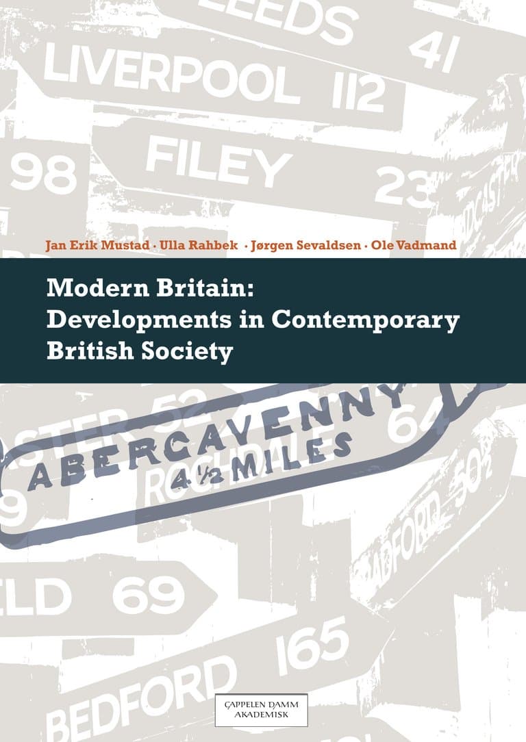 Omslag Modern Britain av Jan Erik Mustad, Ulla Rahbek, Jørgen Sevaldsen og Ole Vadmand (Heftet)