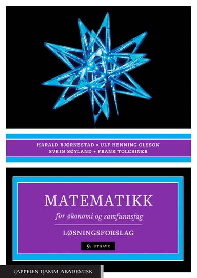 Omslag av "Matematikk for økonomi og samfunnsfag. Løsningsforslag"