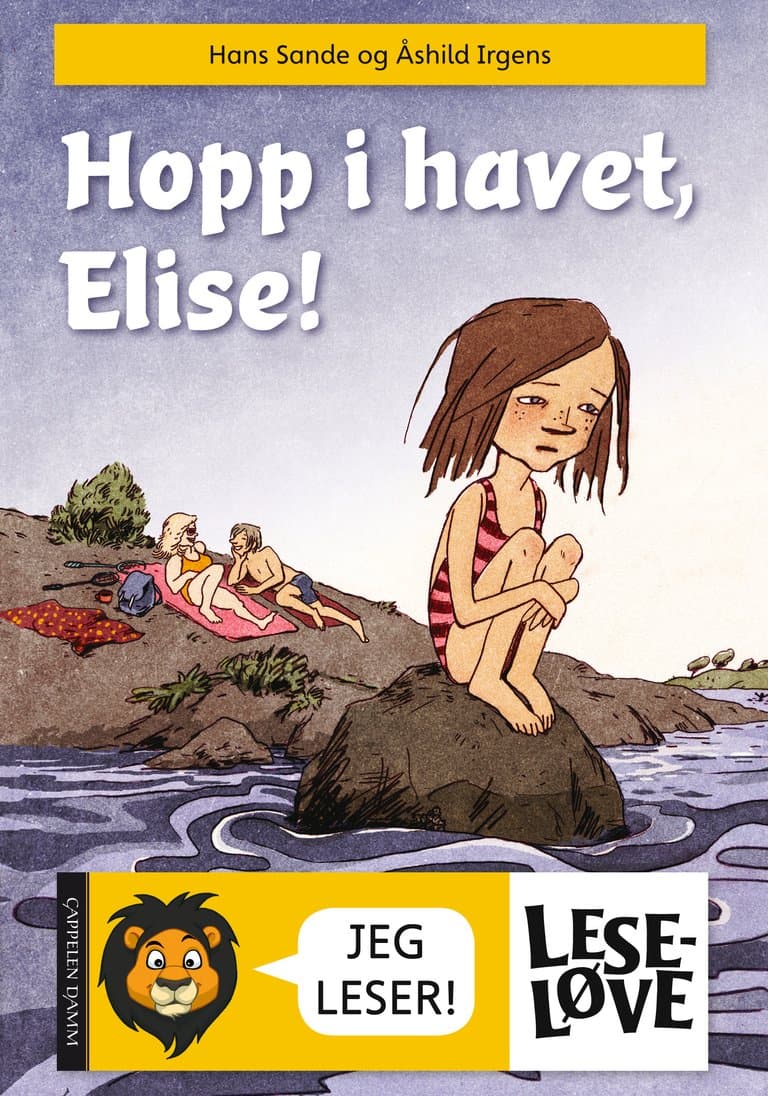 Omslag Leseløve - Hopp i havet, Elise! av Hans Sande (Innbundet)
