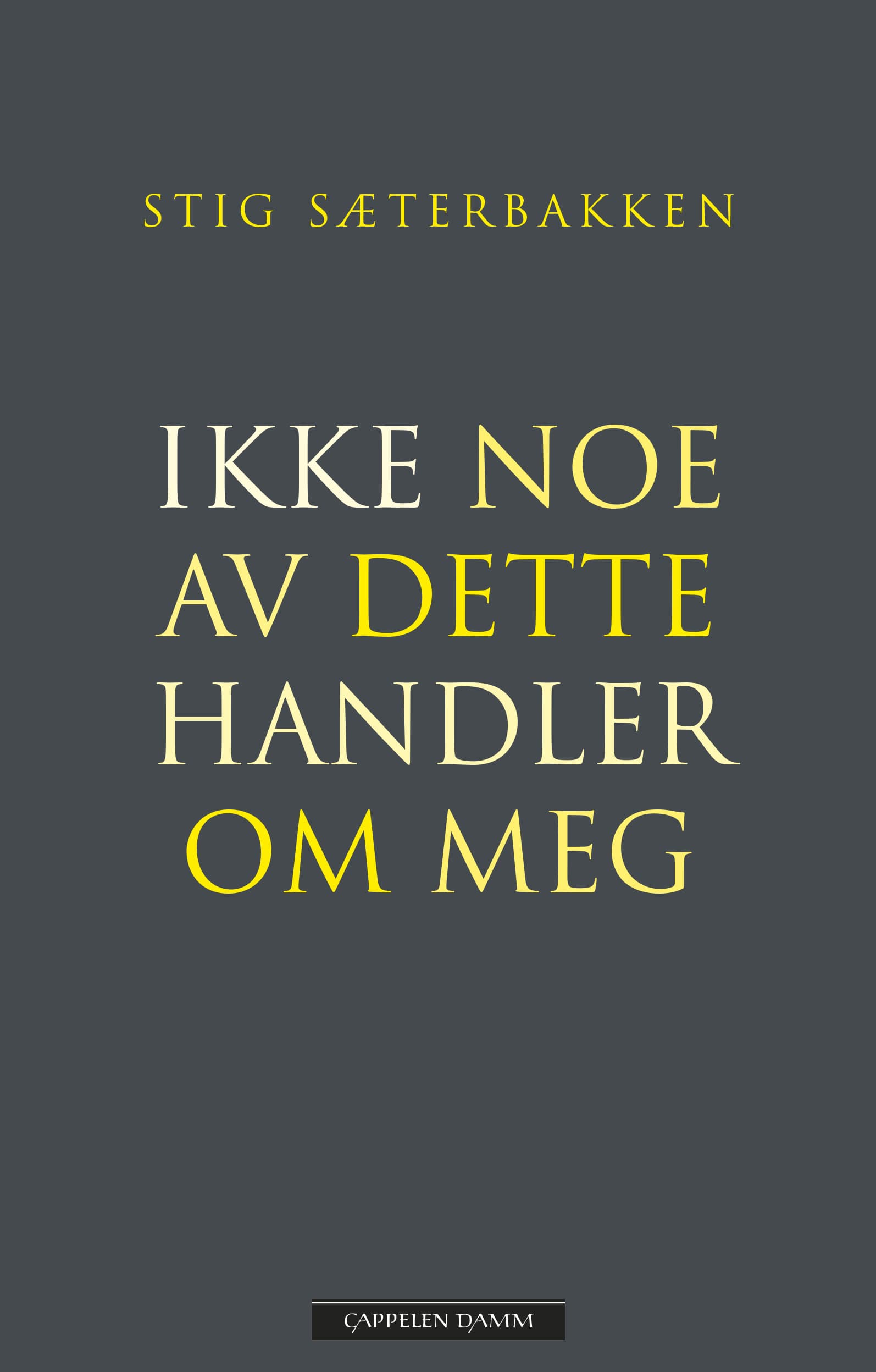 Omslag Ikke noe av dette handler om meg av Stig Sæterbakken (Ebok)