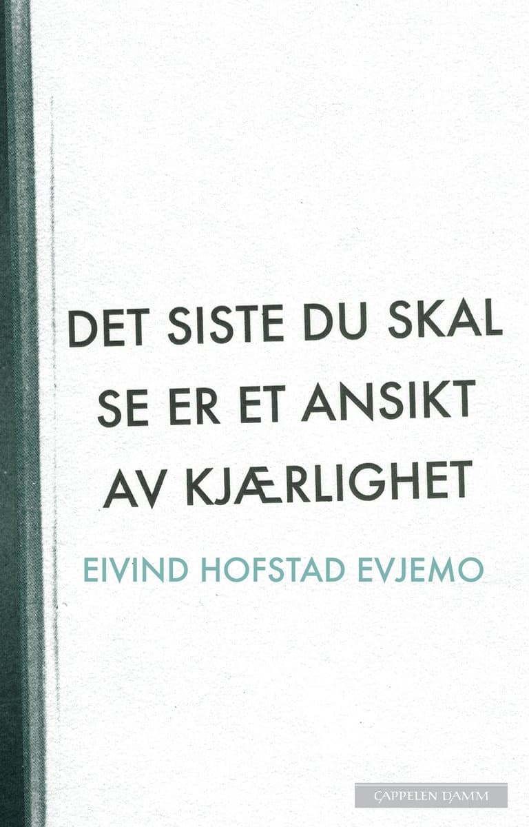 Omslag Det siste du skal se er et ansikt av kjærlighet av Eivind Hofstad Evjemo (Ebok)