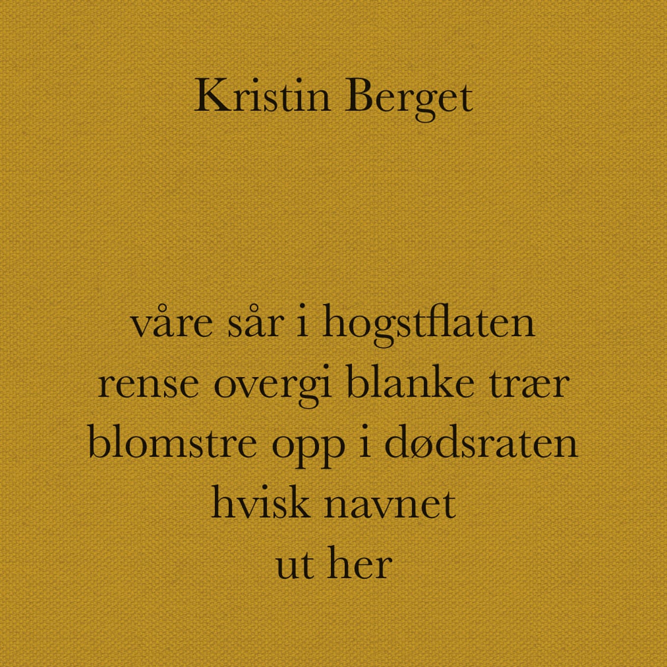 Omslag våre sår i hogstflaten rense overgi blanke trær blomstre opp i dødsraten hvisk navnet ut her av Kristin Berget (Lydbok)