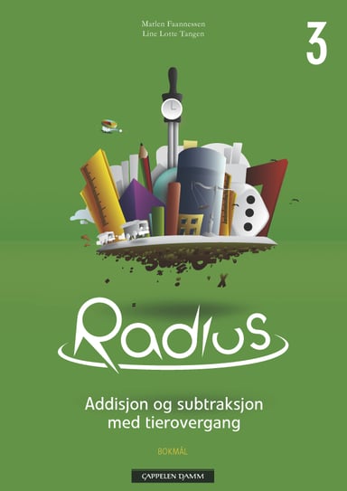 Omslag av "Radius Emnehefte 3 Addisjon og subtraksjon med tierovergang"