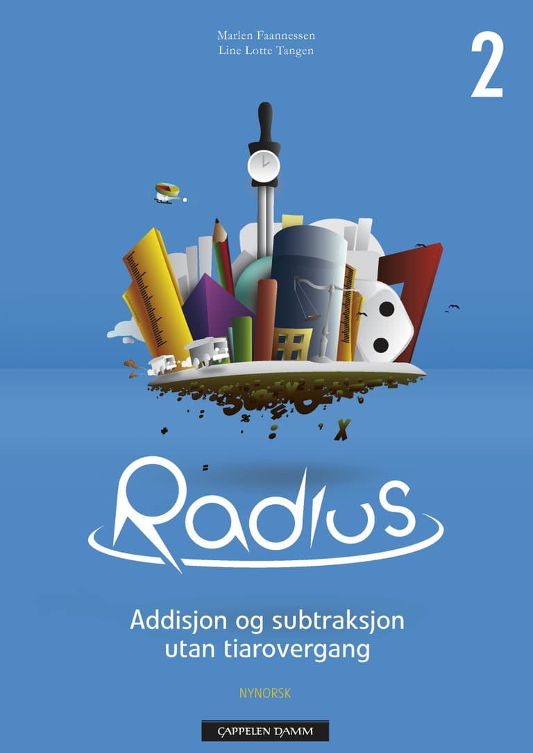 Omslag Radius Emnehefte 2 Addisjon og subtraksjon utan tiarovergang av Marlen Faannessen og Line Lotte Tangen (Heftet)