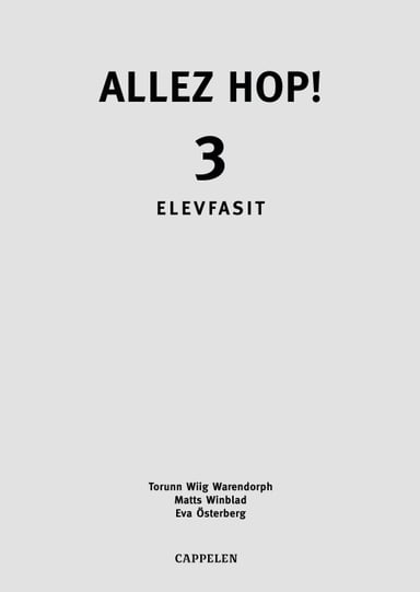 Omslag av "Allez hop! 3 Elevfasit Pakke med 5 stk."