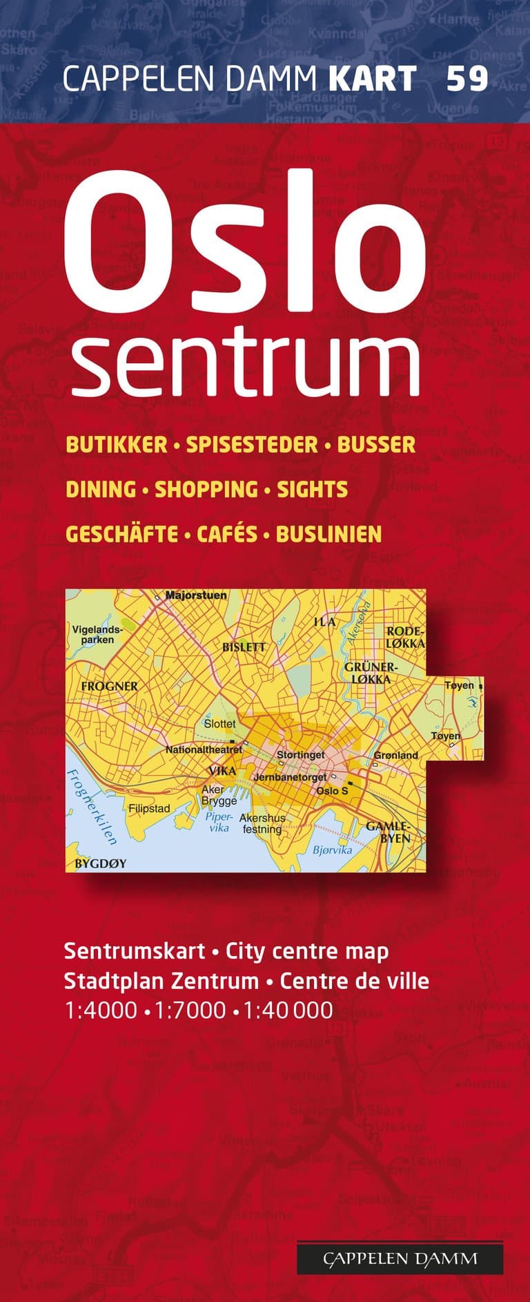 Omslag Oslo sentrum bykart/city map (CK 59) av Cappelen Damm Kart (Kart)