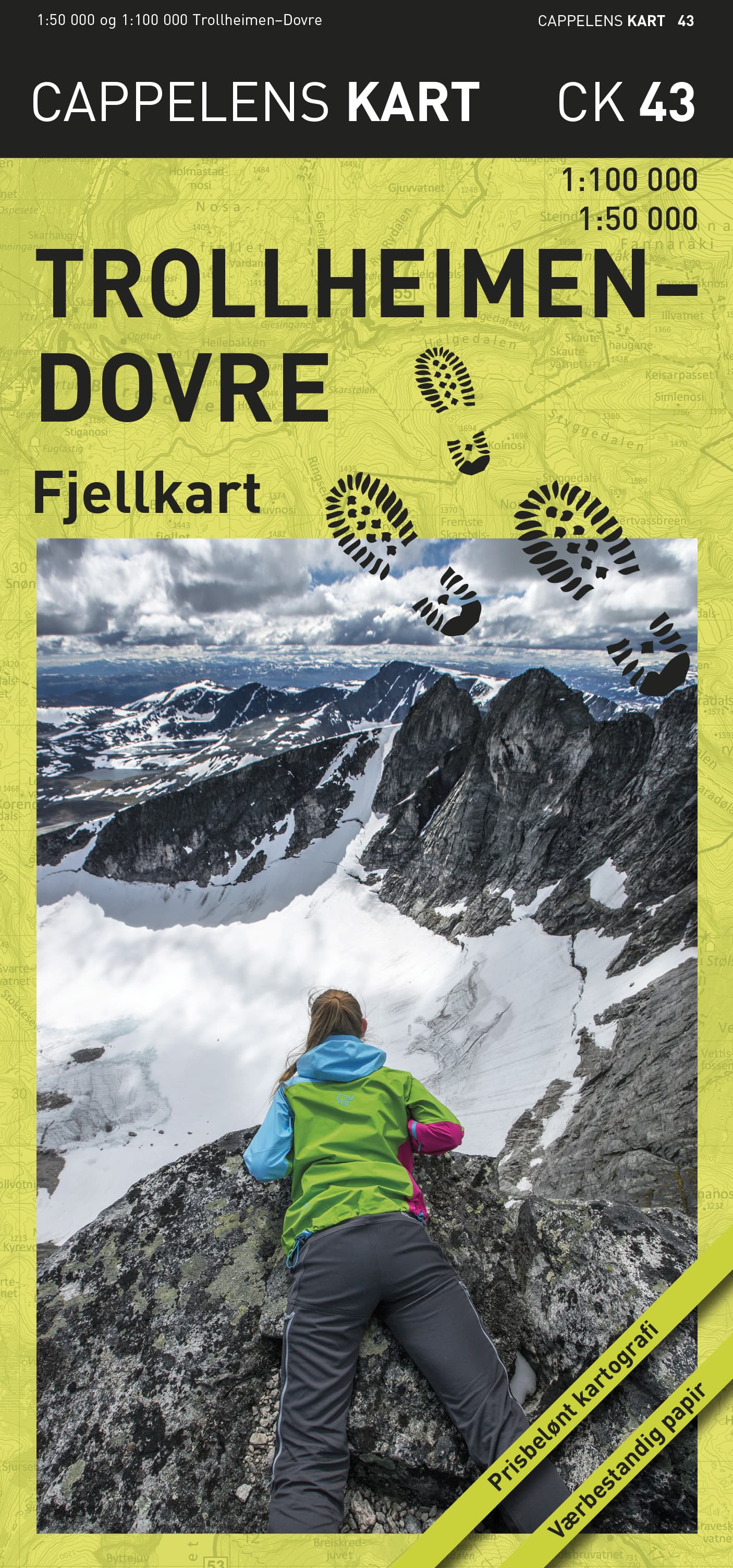 Omslag Trollheimen-Dovre fjellkart av Cappelen Damm kart (Kart)