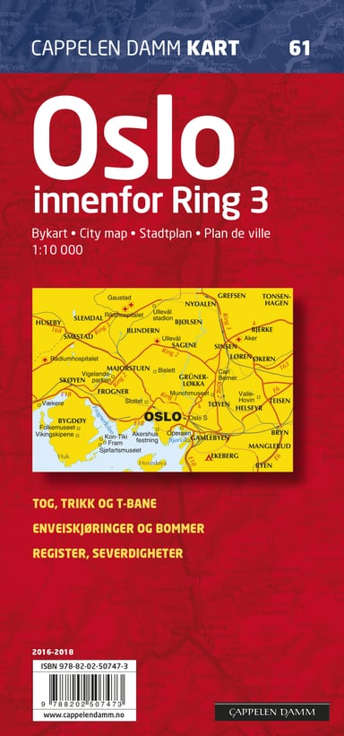 Omslag av "Oslo bykart/city map 2016-2018 (CK 61)"