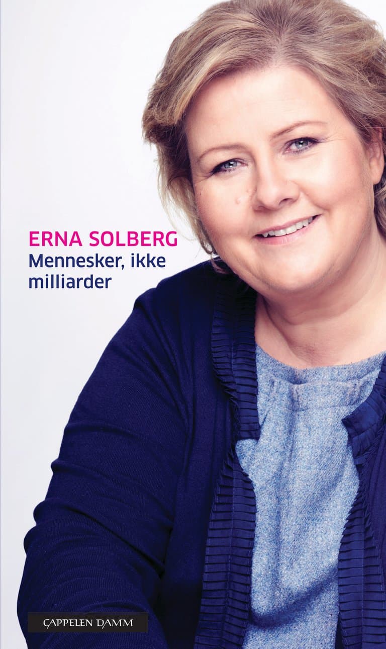 Omslag Mennesker, ikke milliarder av Erna Solberg (Innbundet)
