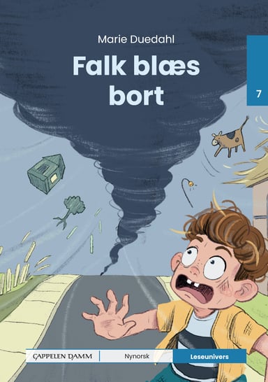 Omslag av "Leseunivers 7: Falk blæs bort"
