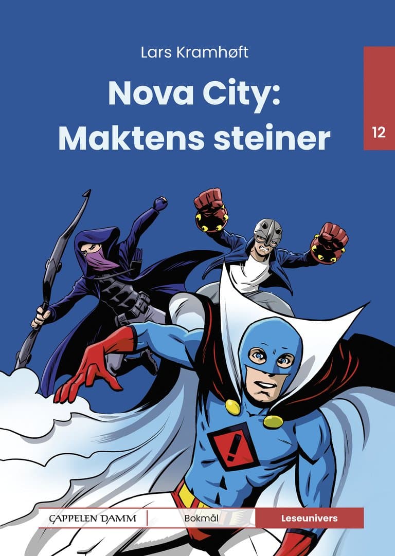 Omslag Leseunivers 12: Nova City: Maktens steiner av Lars Kramhøft (Innbundet)