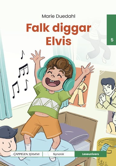 Omslag av "Leseunivers 5: Falk diggar Elvis"