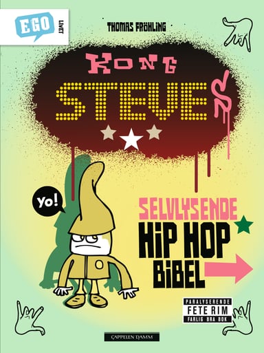 Omslag av "Kong Steves selvlysende hiphop-bibel"