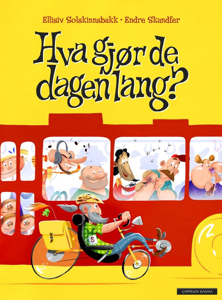 Omslag Hva gjør de dagen lang? av Ellisiv Solskinnsbakk (Innbundet)