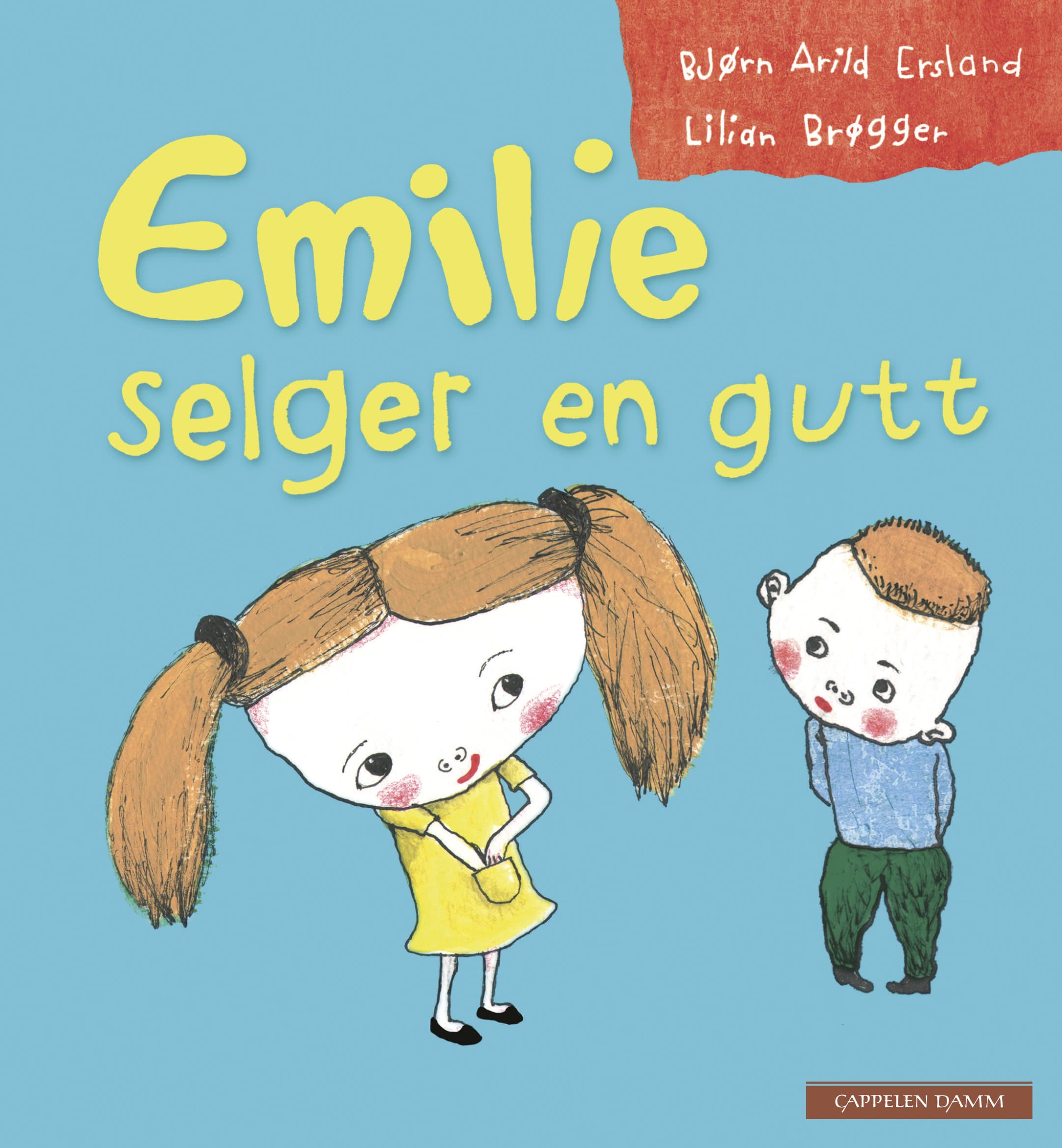 Omslag Emilie selger en gutt av Bjørn Arild Ersland og Lilian Brøgger (Innbundet)