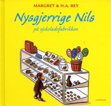 Omslag av "Nysgjerrige Nils på sjokoladefabrikken"