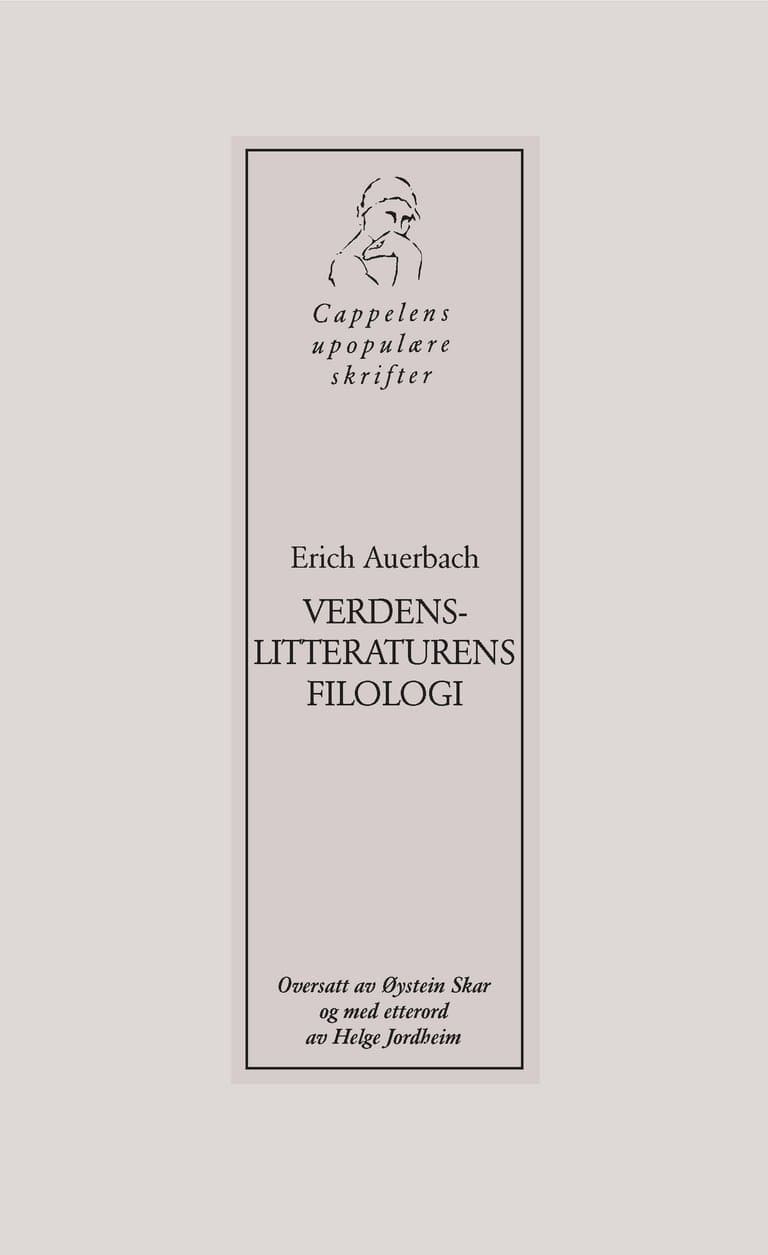Omslag Verdenslitteraturens filologi av Erich Auerbach (Heftet)