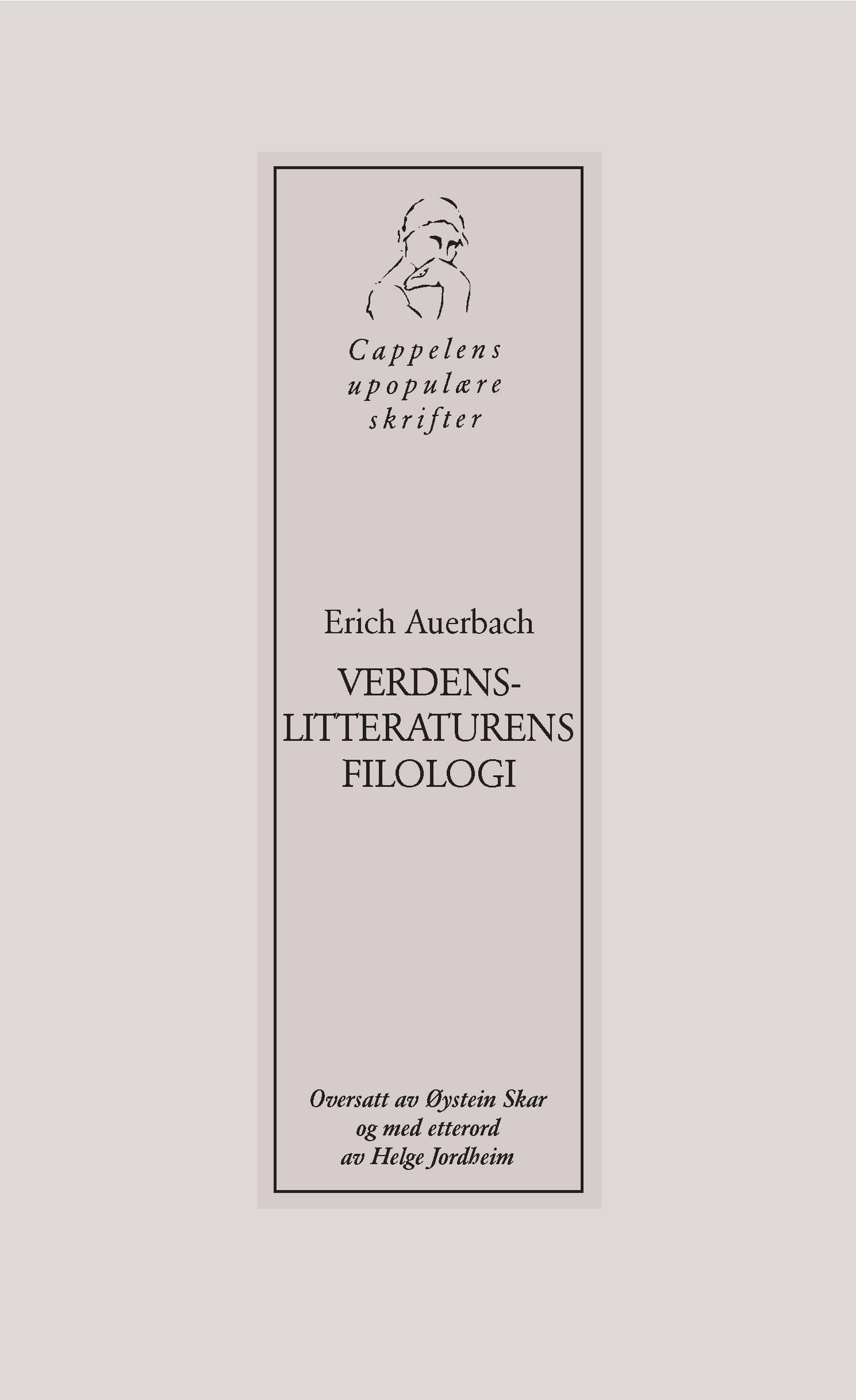 Omslag Verdenslitteraturens filologi av Erich Auerbach (Heftet)