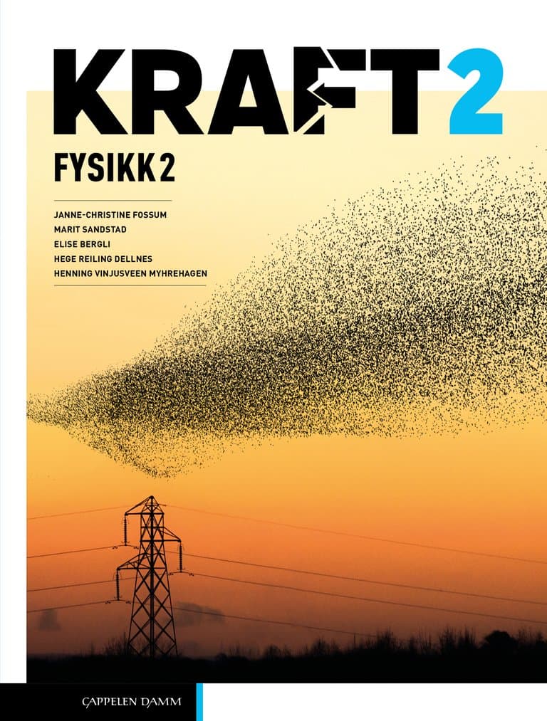 Omslag Kraft 2 Fysikk 2 (LK20) av Fossum, Sandstad, Bergli, Dellnes og Myhrehagen (Heftet)