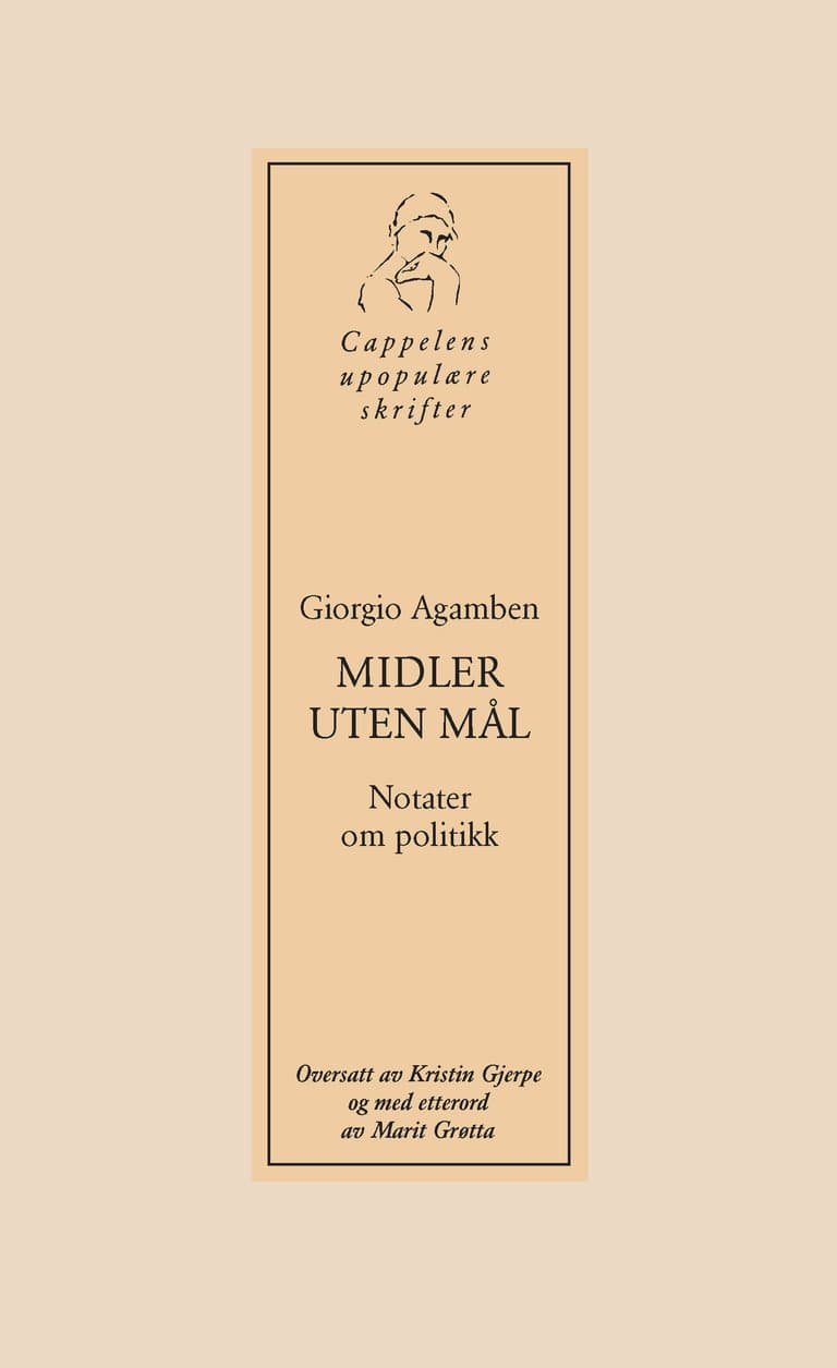 Omslag Midler uten mål av Giorgio Agamben (Heftet)