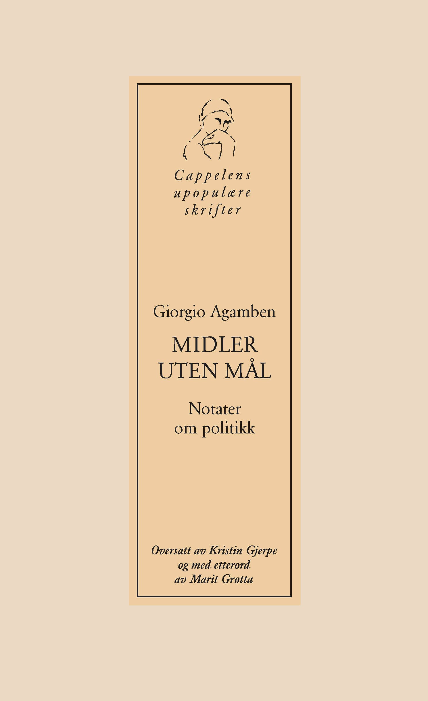 Omslag Midler uten mål av Giorgio Agamben (Heftet)