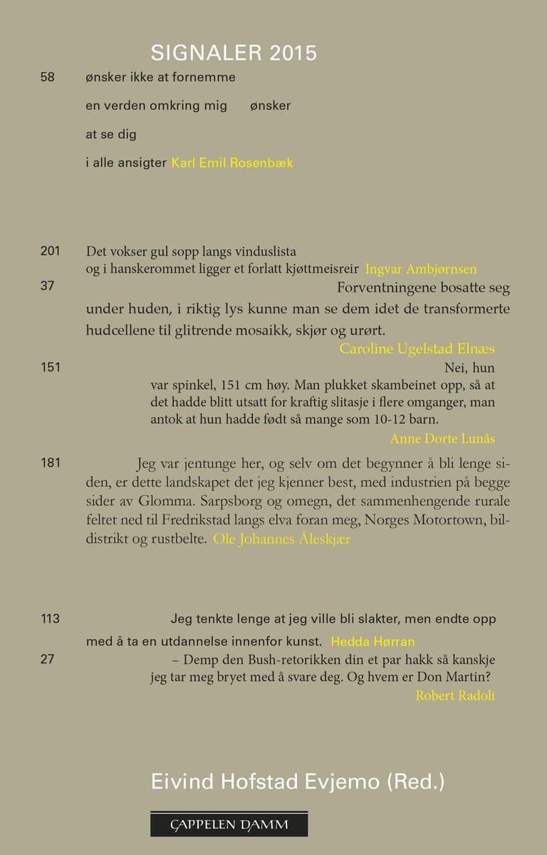 Omslag Signaler 2015 av Eivind Hofstad Evjemo (red.) (Innbundet)