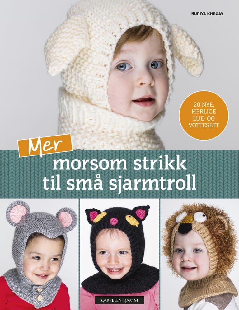 Omslag Mer morsom strikk til små sjarmtroll av Nuriya Khegay (Heftet)