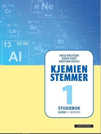 Omslag av "Kjemien stemmer Kjemi 1 Studiebok (2018)"