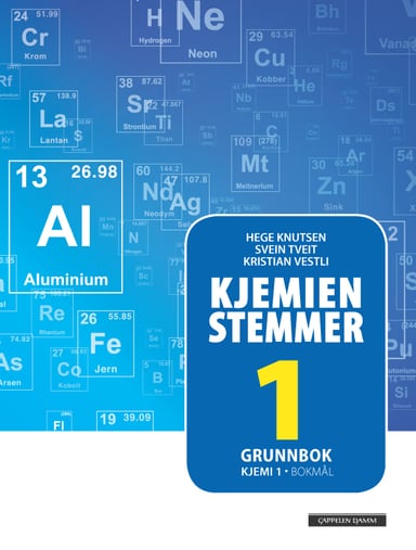 Omslag av "Kjemien stemmer Kjemi 1 Grunnbok (2018)"