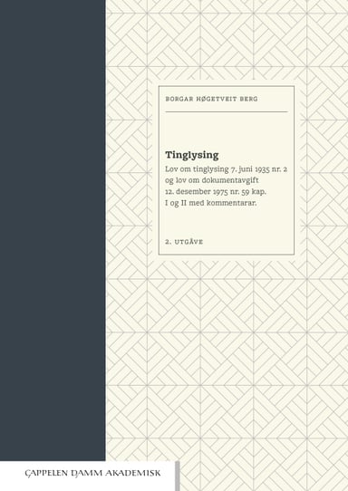 Omslag av "Tinglysing"