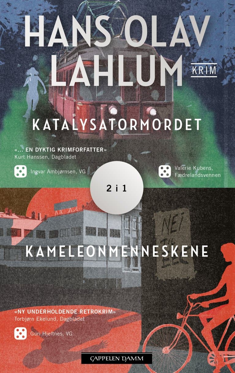 Omslag Katalysatormordet og Kameleonmenneskene - samleutgave av Hans Olav Lahlum (Heftet)