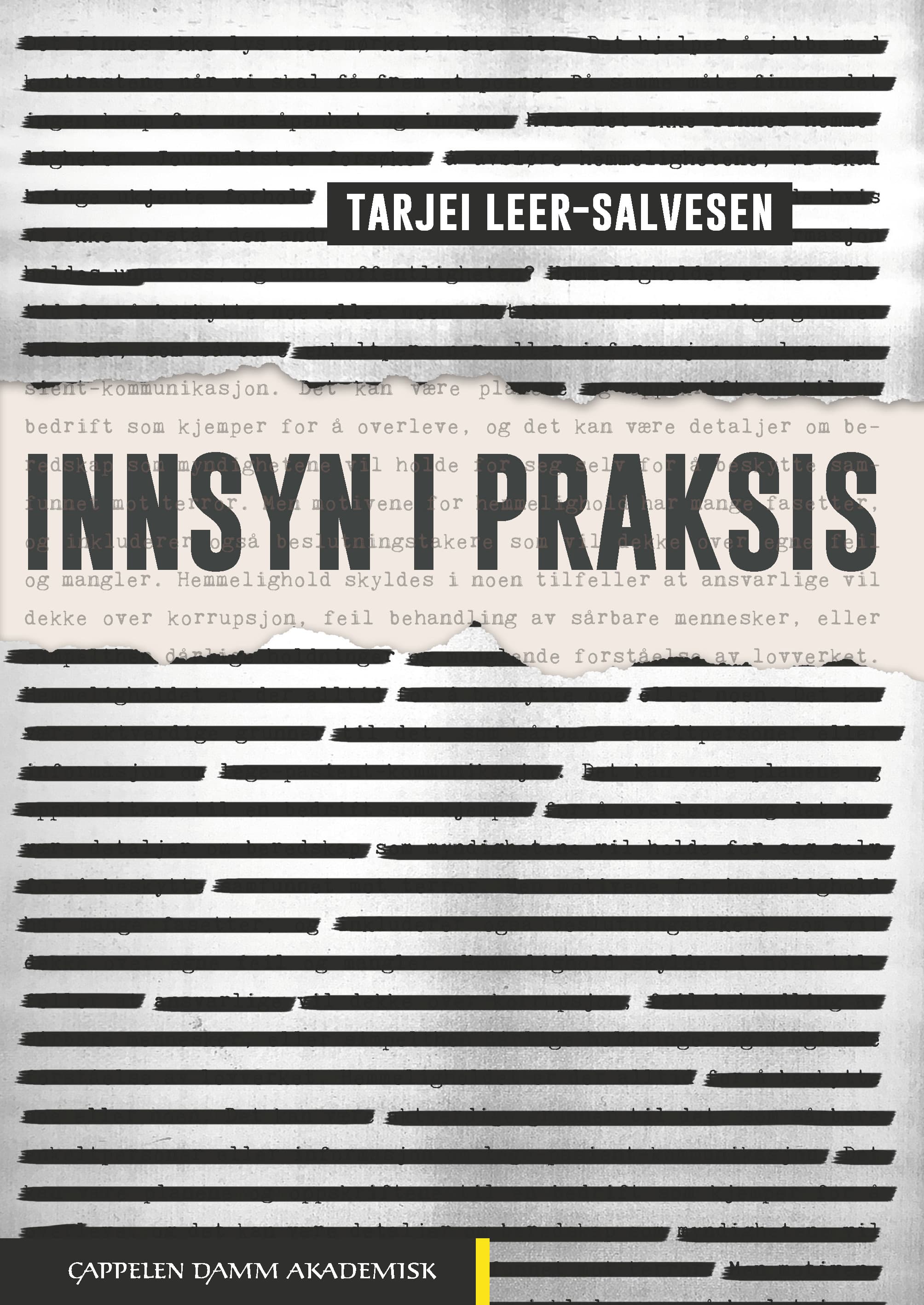 Omslag Innsyn i praksis av Tarjei Leer-Salvesen (Ebok)