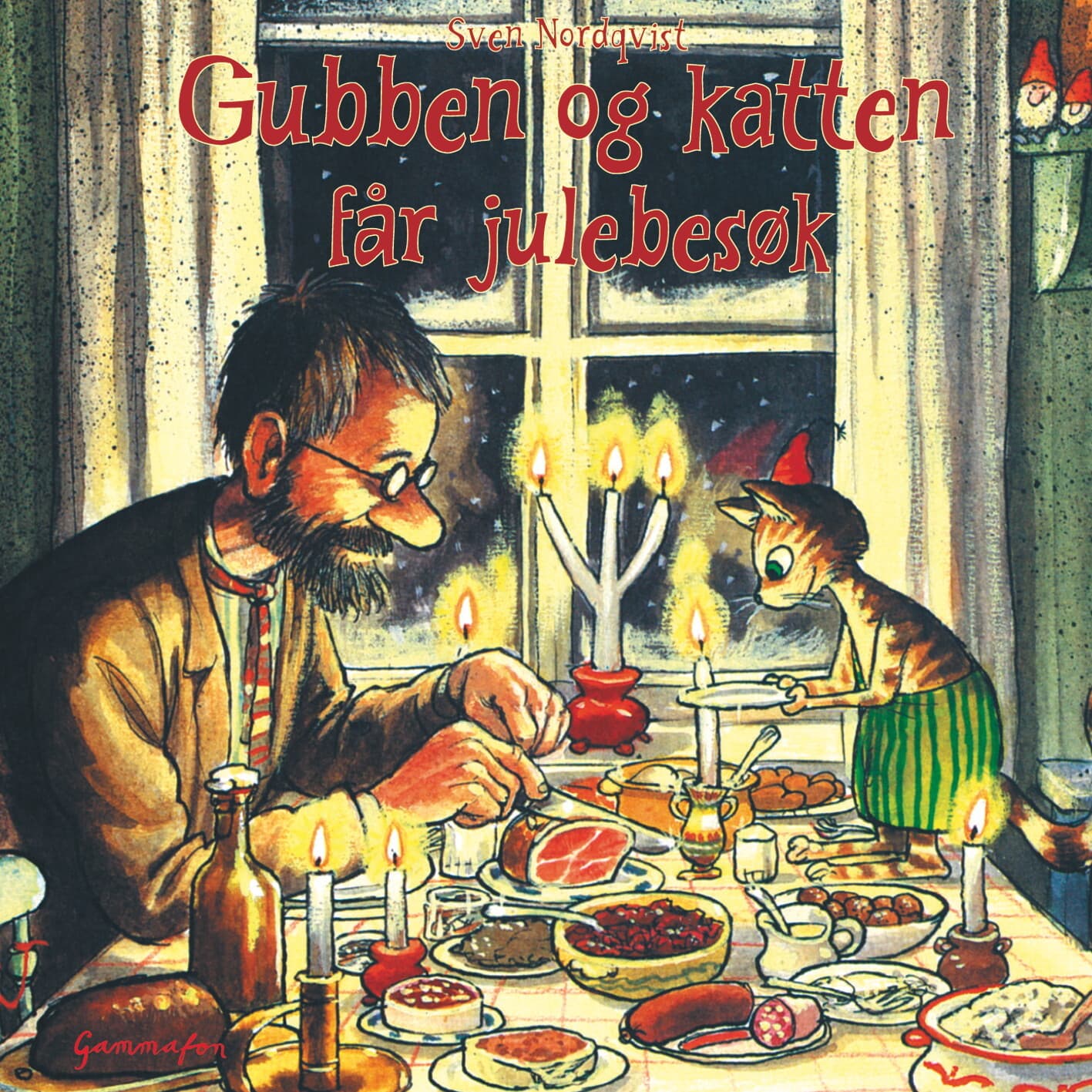 Omslag Gubben og katten får julebesøk av Sven Nordqvist (Lydbok)