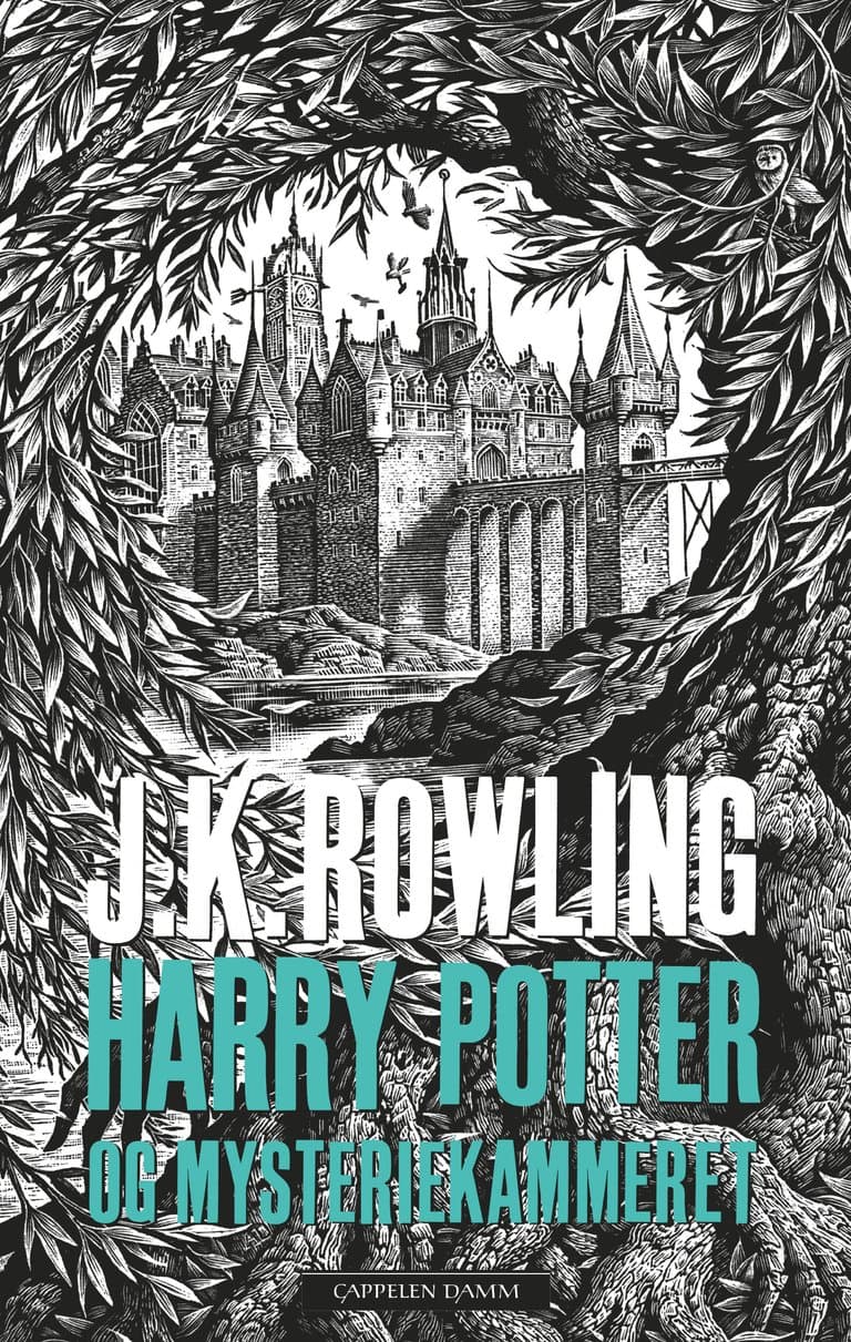 Omslag Harry Potter og Mysteriekammeret av J.K. Rowling (Innbundet)