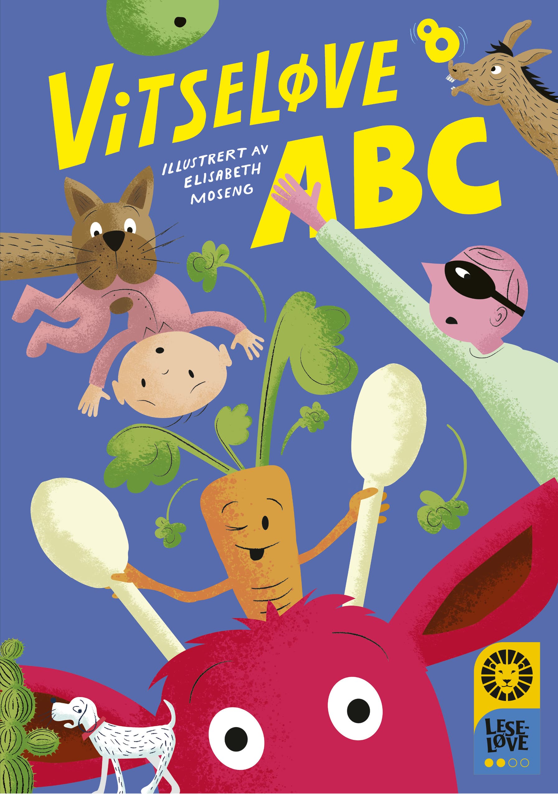 Omslag Leseløve nivå 2 - Vitseløve 8 ABC av Camilla Stendov (red.) (Innbundet)
