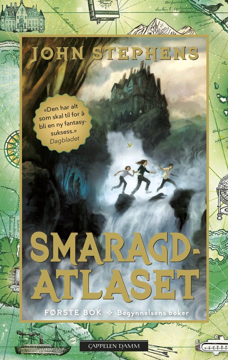 Omslag Smaragdatlaset. Begynnelsens bøker 1 av John Stephens (Heftet)