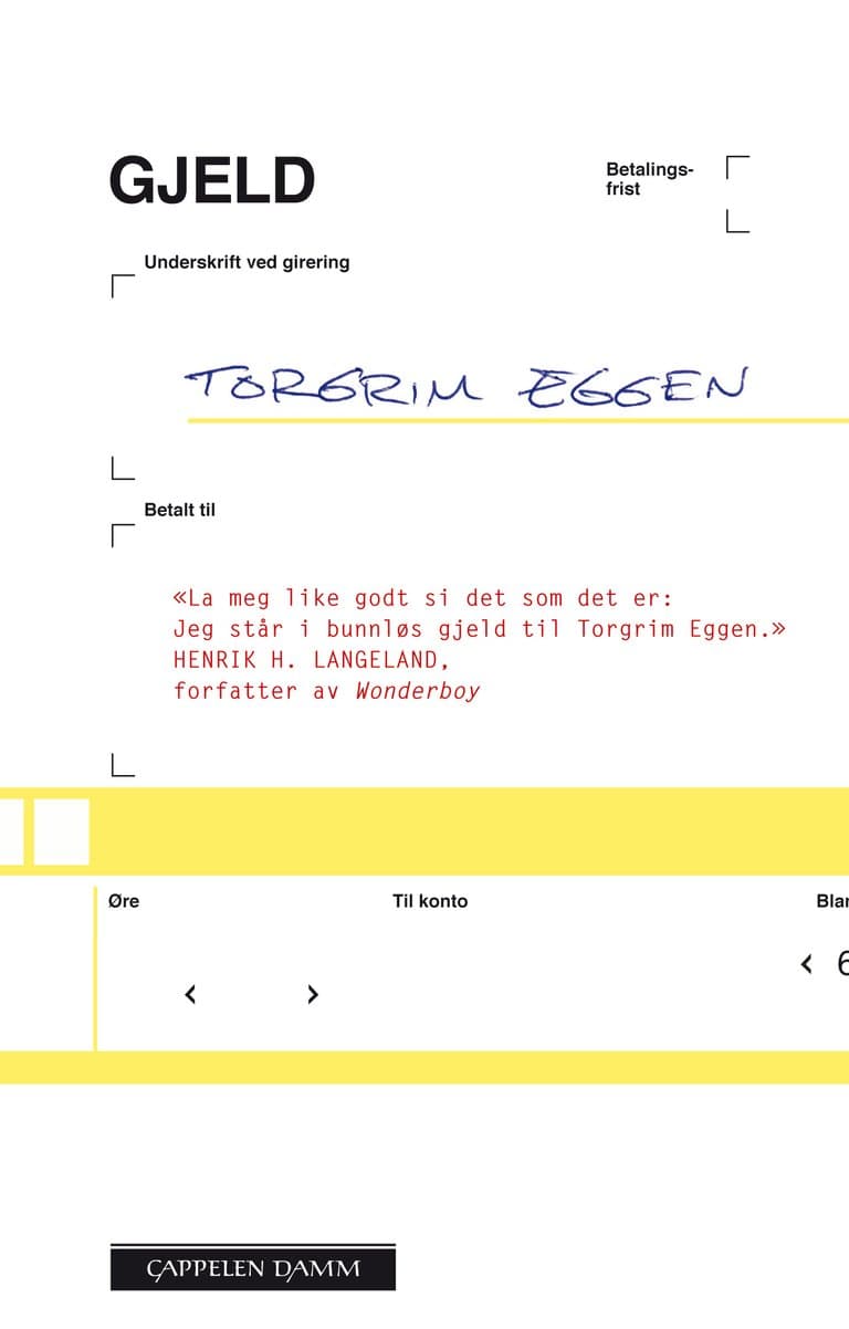 Omslag Gjeld av Torgrim Eggen (Heftet)