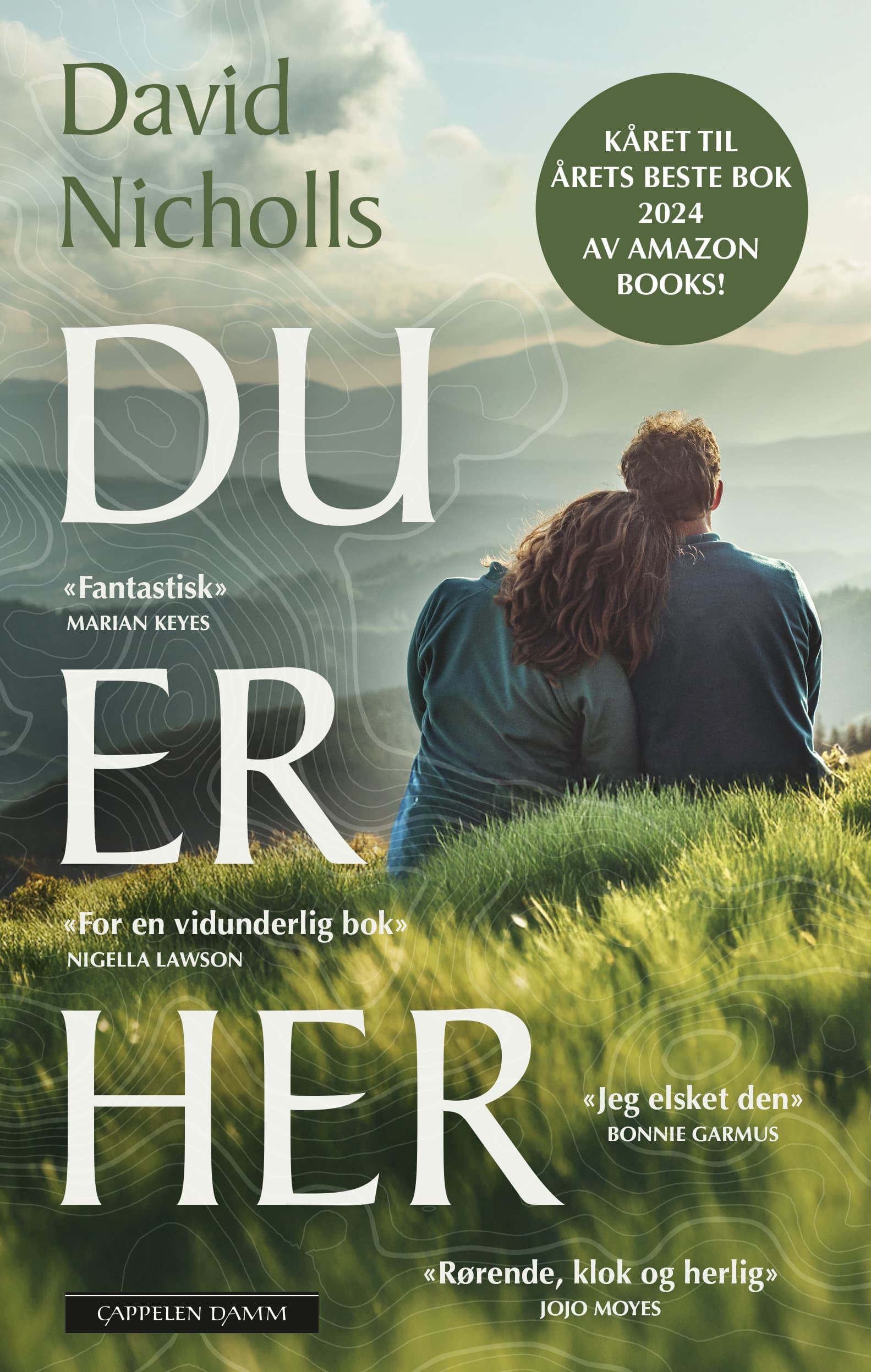 Omslag Du er her av David Nicholls (Innbundet)