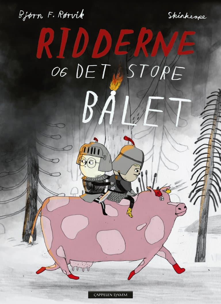 Omslag Ridderne og det store bålet av Bjørn F. Rørvik og Marianne Gretteberg Engedal (Innbundet)